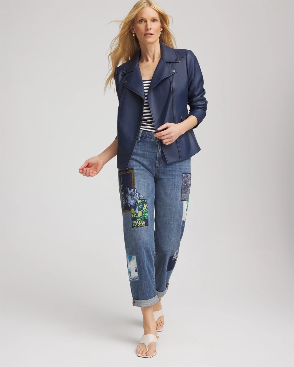 Chico's Faux Leather Moto Jacket