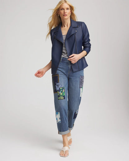 Chico's Faux Leather Moto Jacket