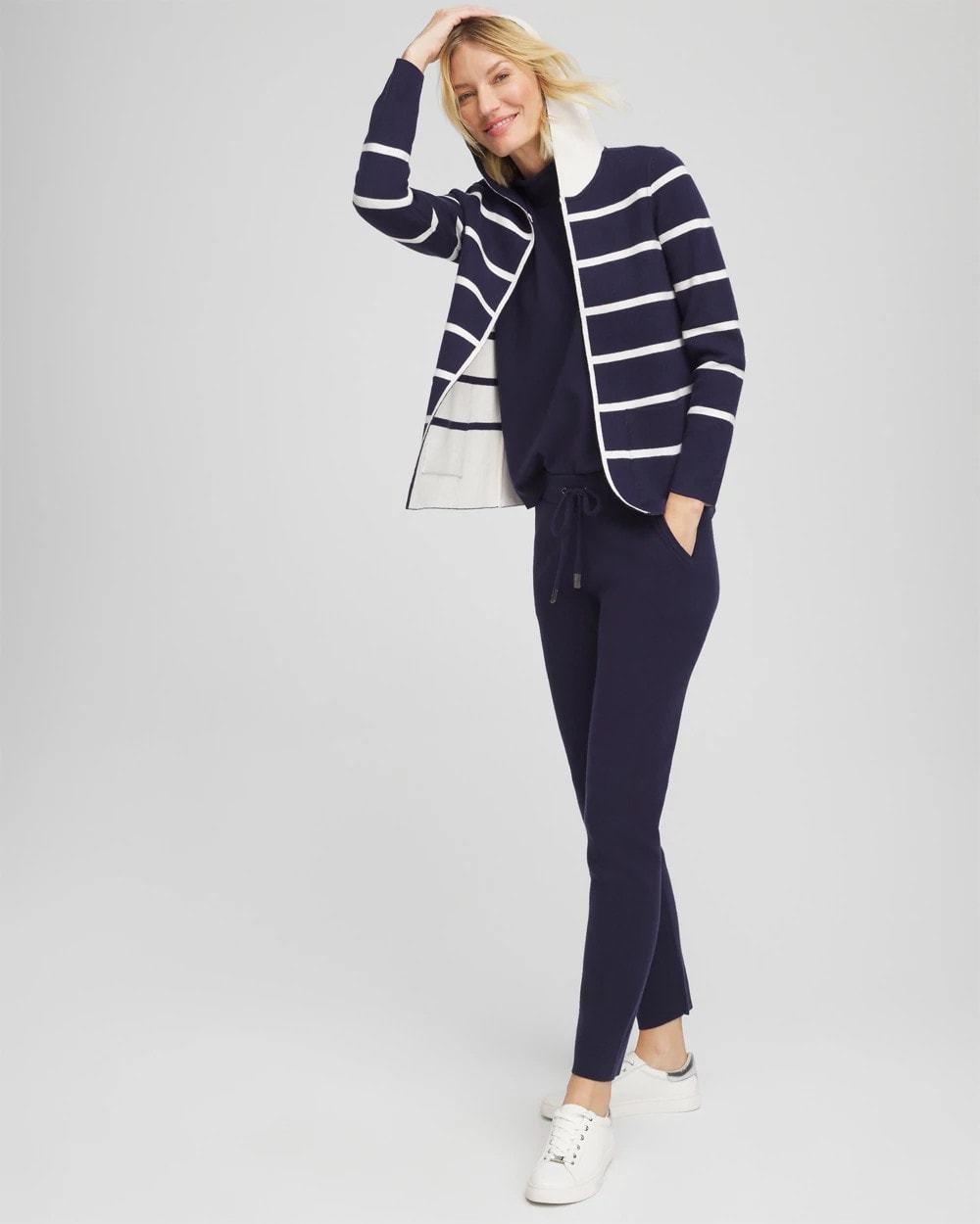 Chico's Zenergy® Luxe Reversible Stripe Cardigan