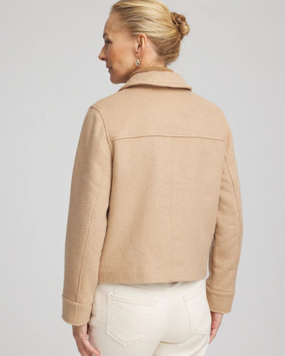 Chico's Embroidered Wool Chore Jacket
