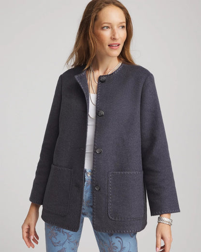 Chico's Wool Scarf Jacket