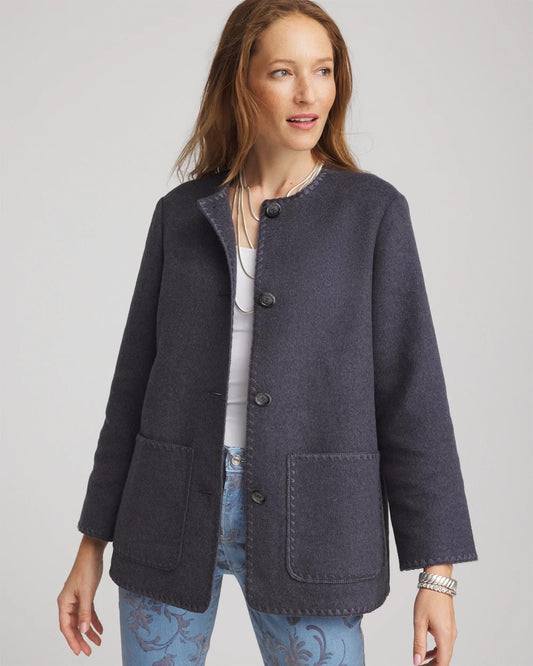 Chico's Wool Scarf Jacket