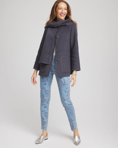 Chico's Wool Scarf Jacket