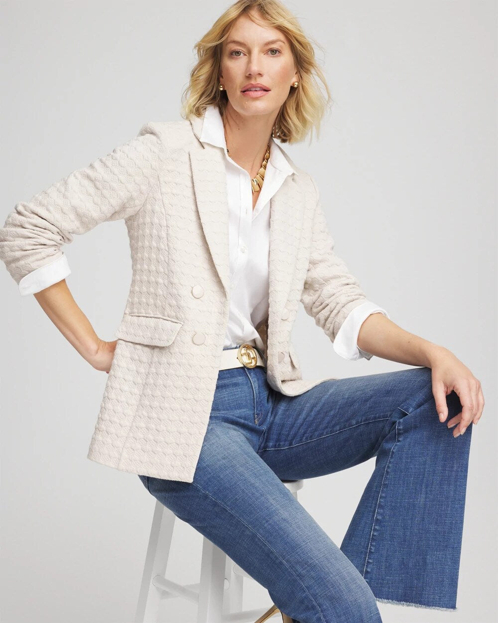 Chico's Textured Knit Blazer