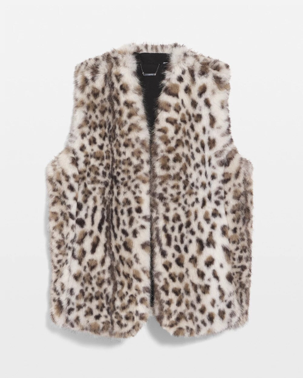 Chico's Snow Leopard Faux Fur Vest