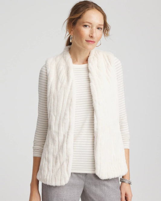 Chico's Elongated Faux Fur Vest