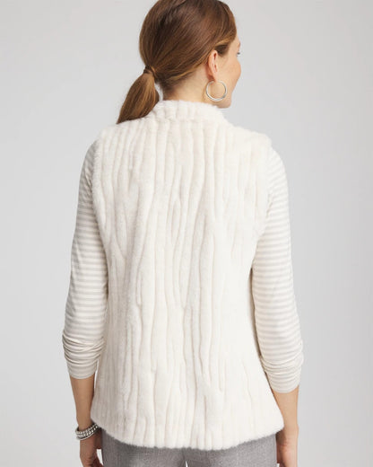 Chico's Elongated Faux Fur Vest