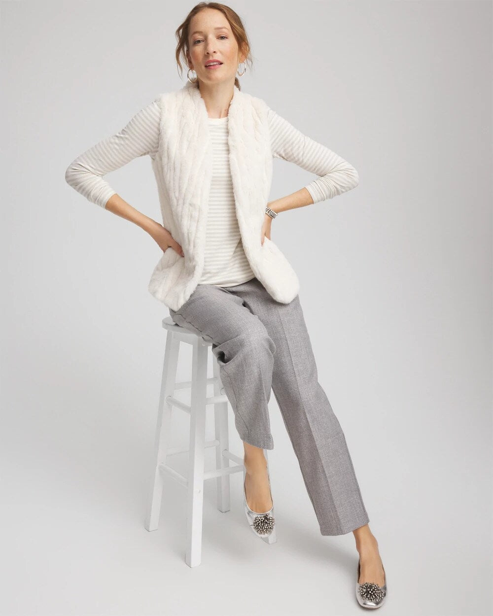 Chico's Elongated Faux Fur Vest