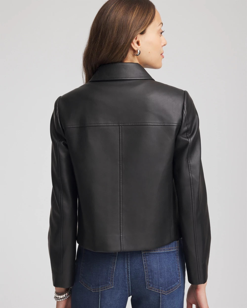 Chico's Faux Leather Zip-Front Jacket