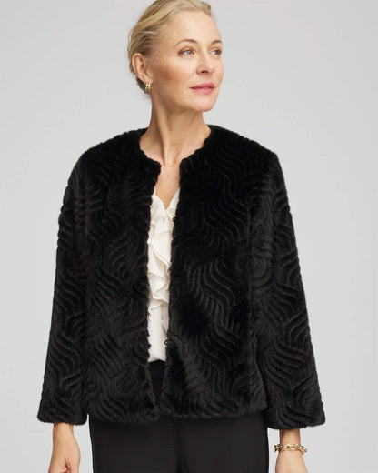 Chico's Pattern Fur Jacket