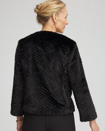 Chico's Pattern Fur Jacket