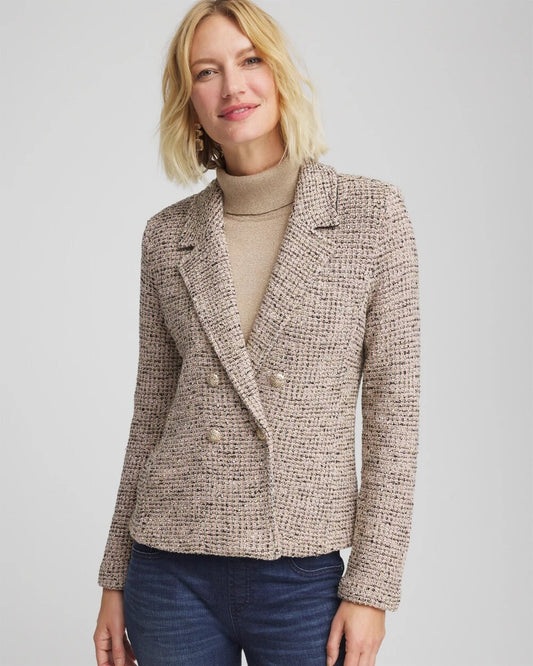 Chico's Double Breasted Tweed Blazer