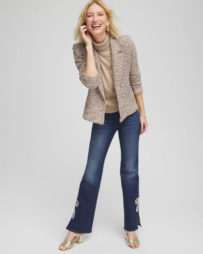 Chico's Double Breasted Tweed Blazer