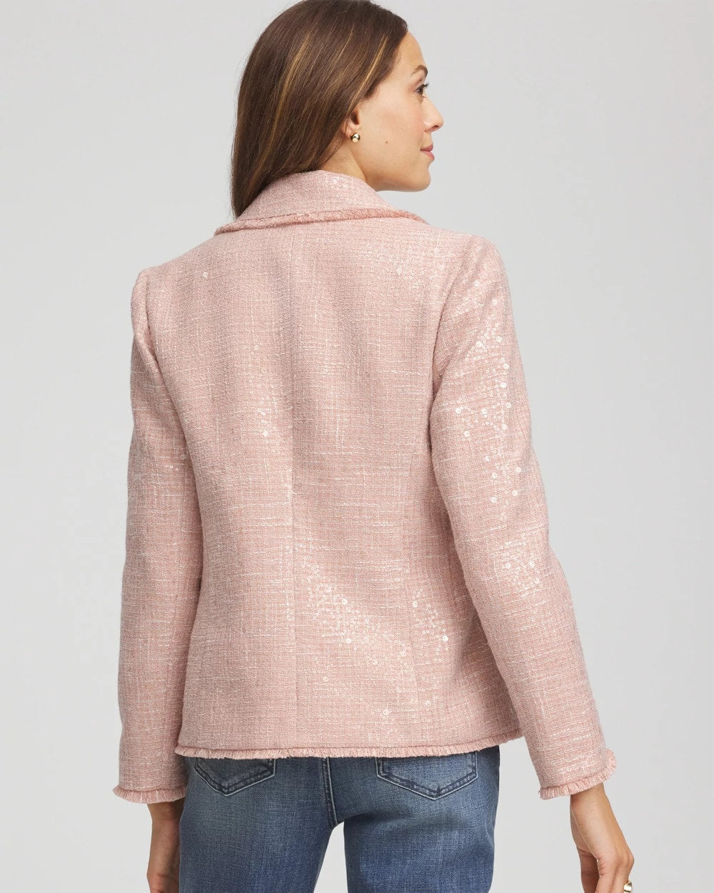 Chico's Party Tweed Sequins Blazer