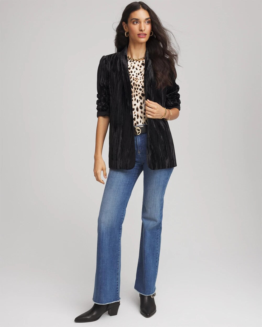 Chico's Velvet Shawl Collar Blazer