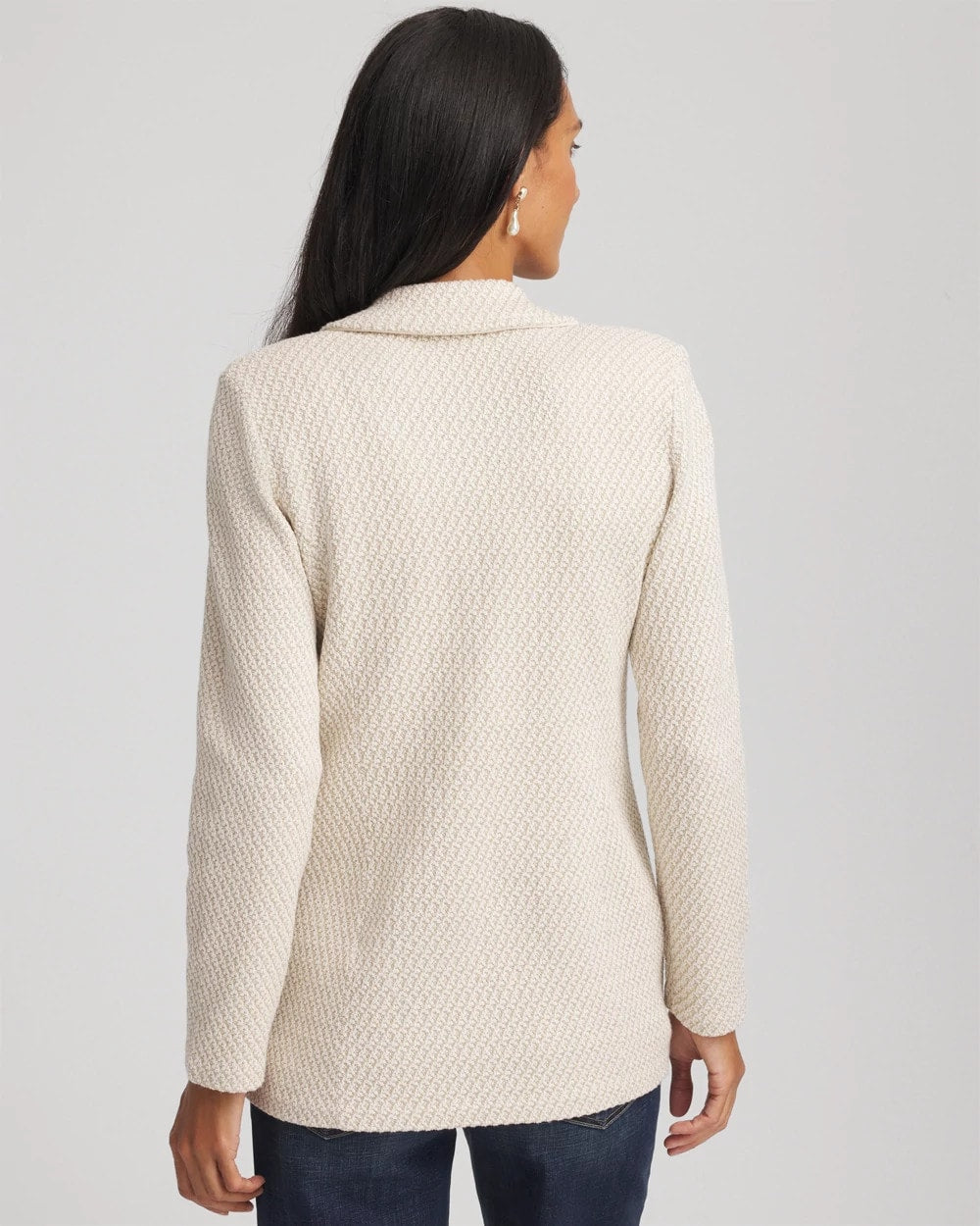 Chico's Metallic Rhinestone Sweater Blazer