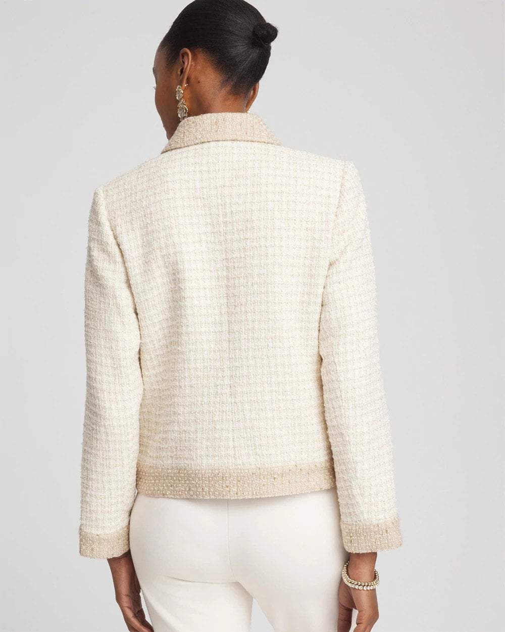 Chico's Tonal Neutral Tweed Jacket