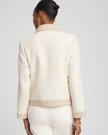 Chico's Tonal Neutral Tweed Jacket