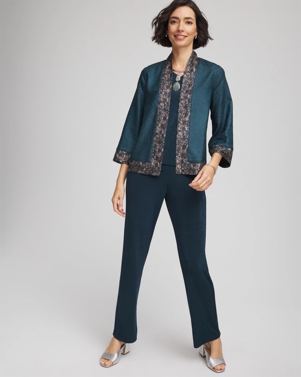 Chico's Travelers™ Collection Crystal Crushed Reversible Jacket