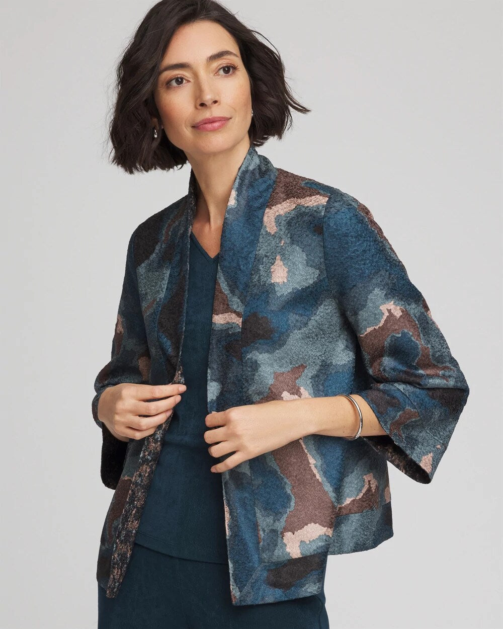 Chico's Travelers™ Collection Crystal Crushed Reversible Jacket