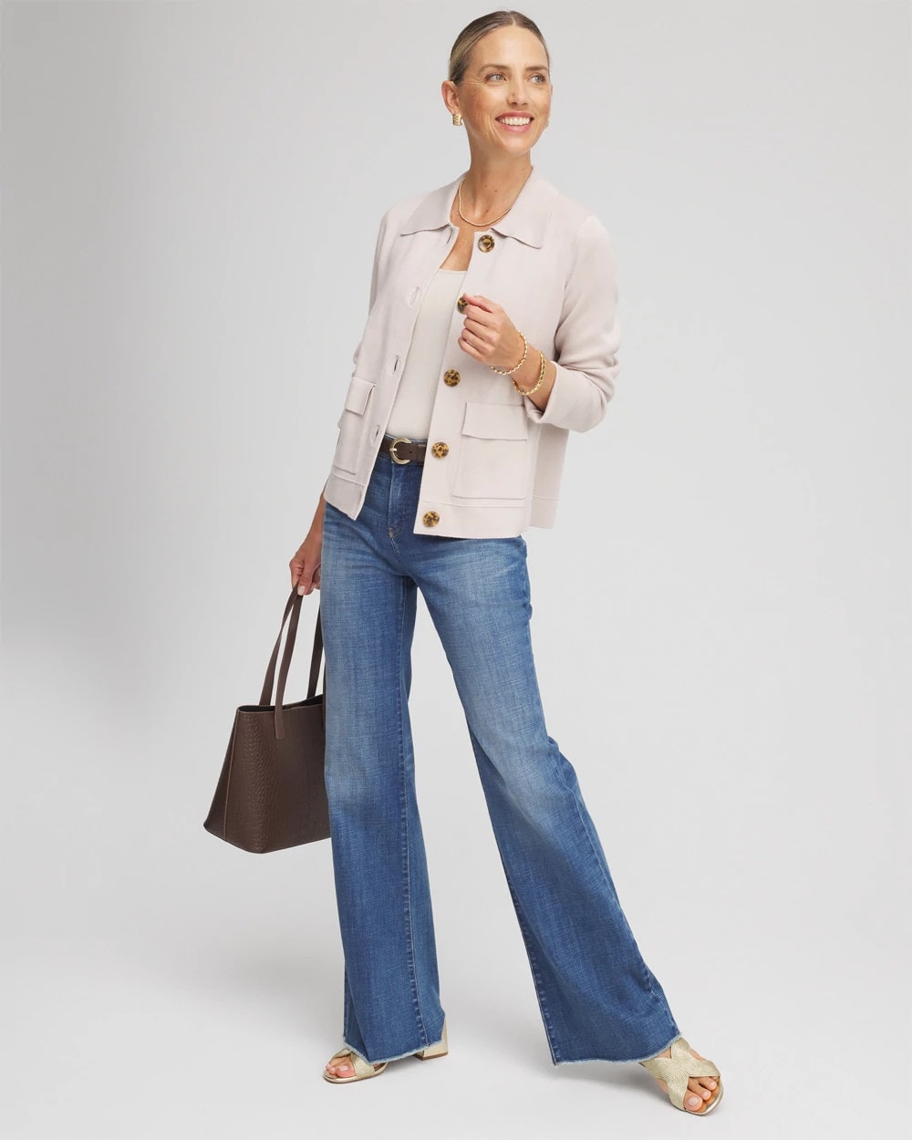 Chico's Button-Front Cardigan Jacket