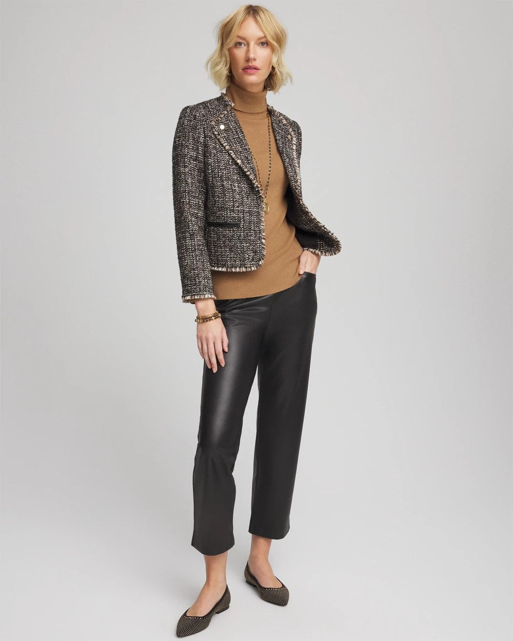 Chico's Tweed Mix Moto Jacket
