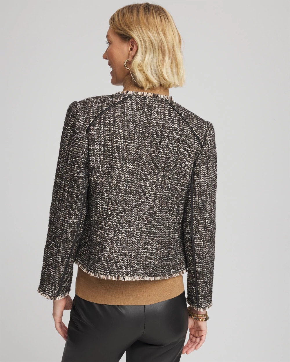 Chico's Tweed Mix Moto Jacket