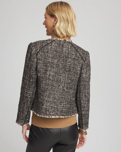 Chico's Tweed Mix Moto Jacket