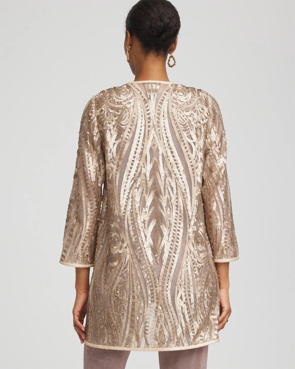 Chico's Travelers™ Collection Champagne Sequins Jacket