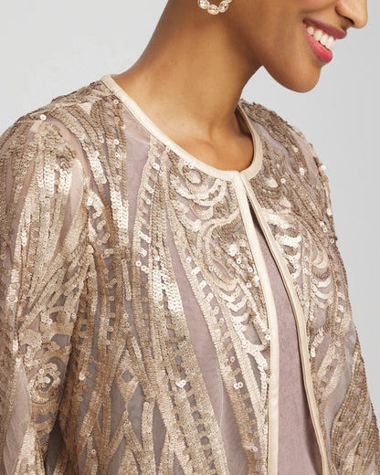 Chico's Travelers™ Collection Champagne Sequins Jacket