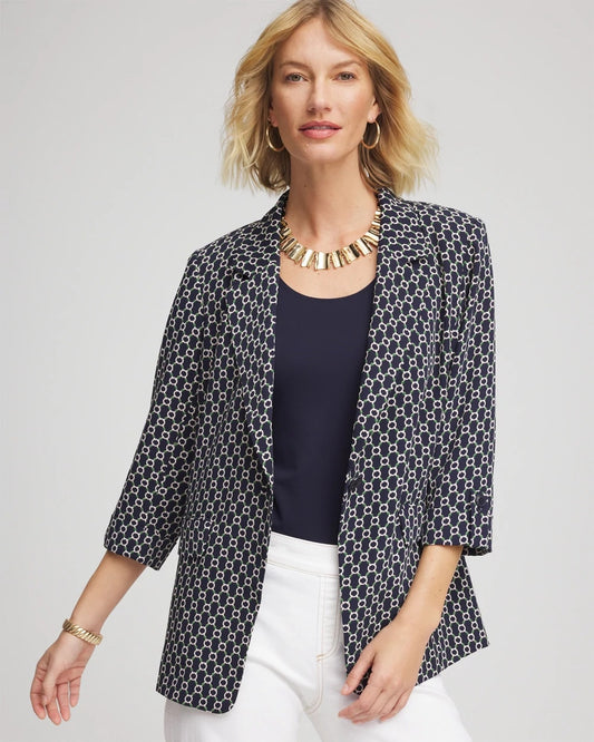 Chico's Printed Soft Crepe Blazer