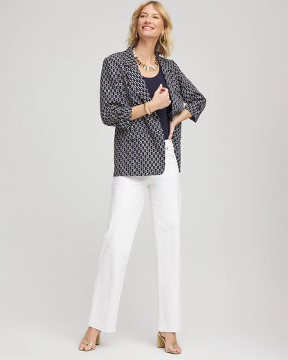 Chico's Printed Soft Crepe Blazer