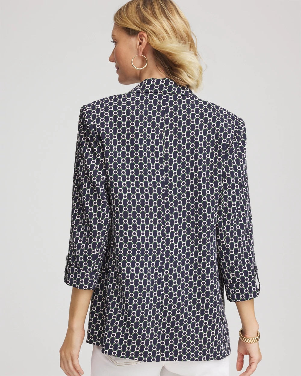 Chico's Printed Soft Crepe Blazer
