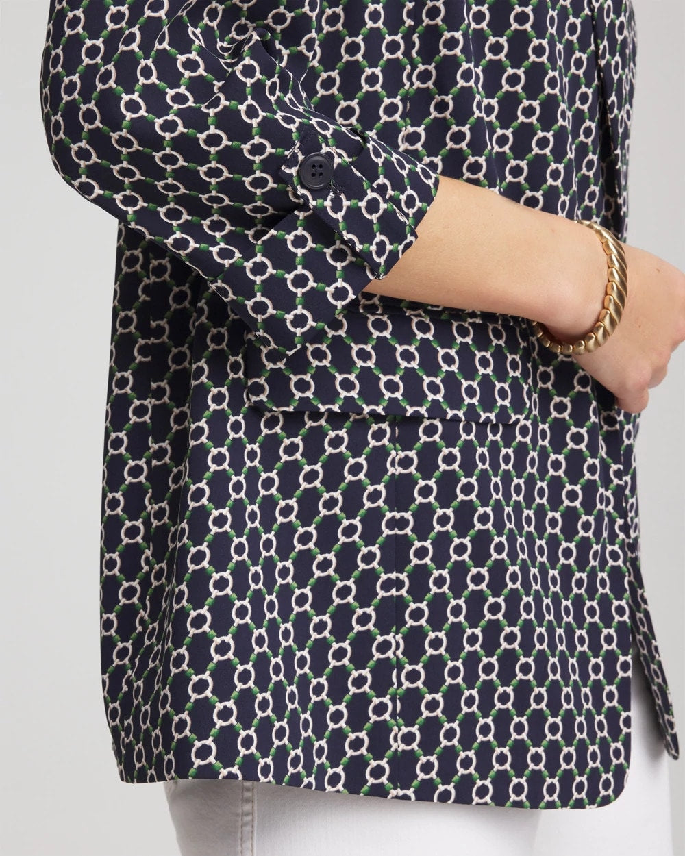 Chico's Printed Soft Crepe Blazer