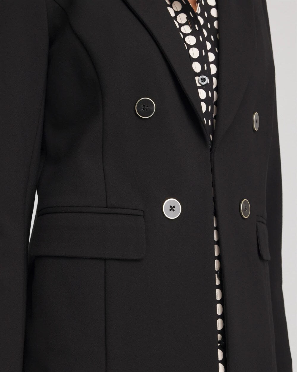 Chico's Ponte Double-Breasted Knit Blazer