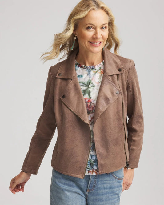 Chico's Suede Moto Jacket