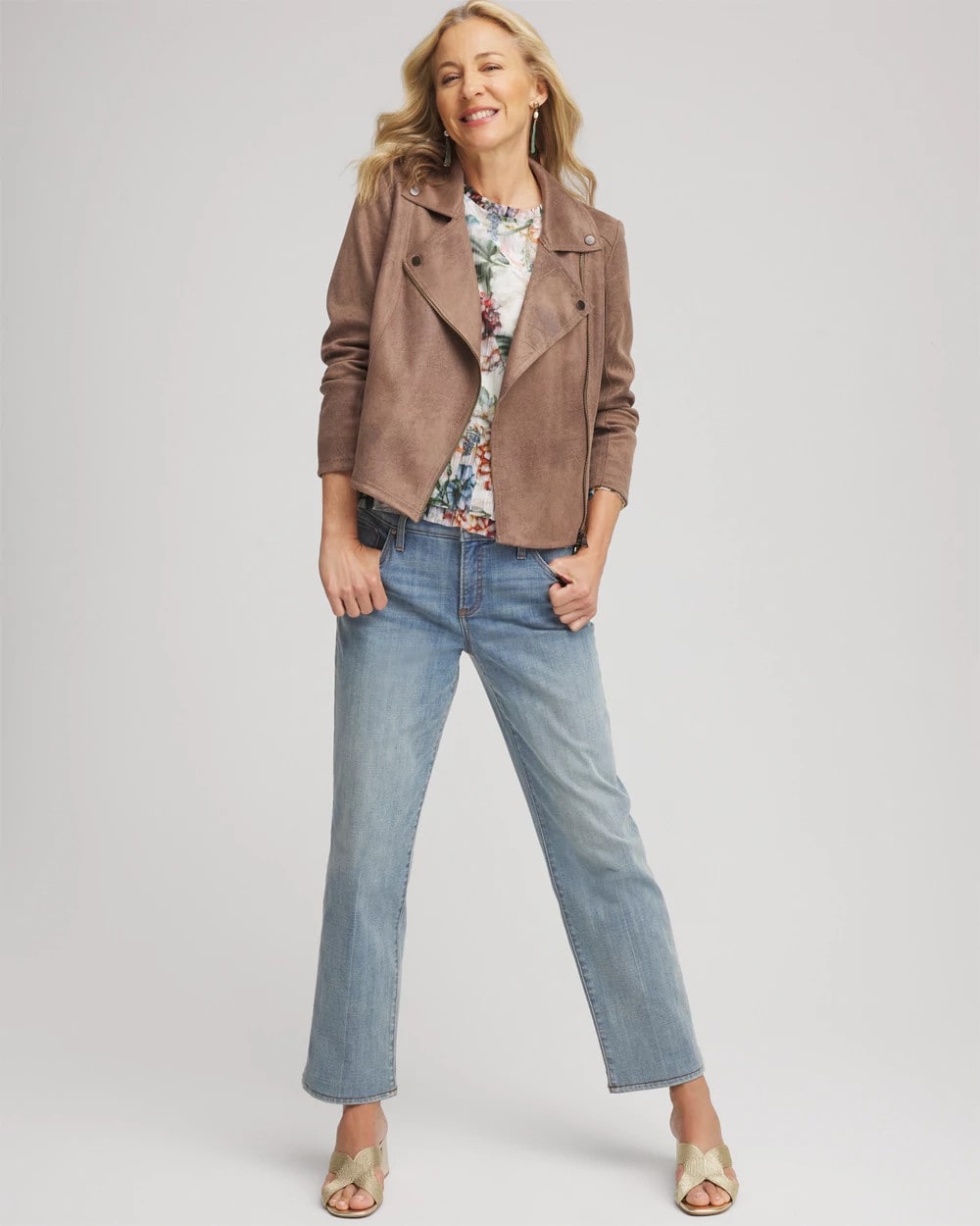 Chico's Suede Moto Jacket