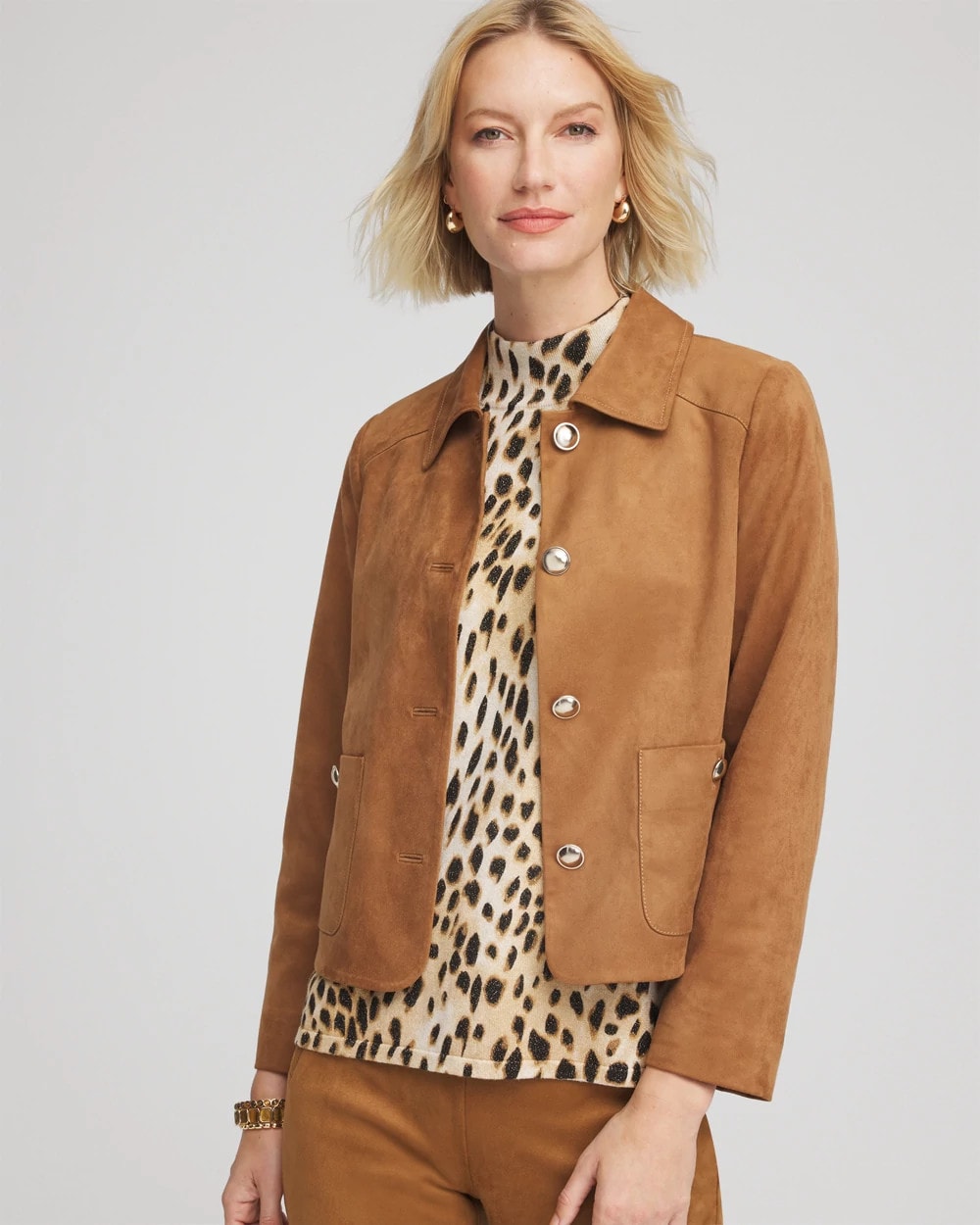 Chico's Suede Cropped Jacket