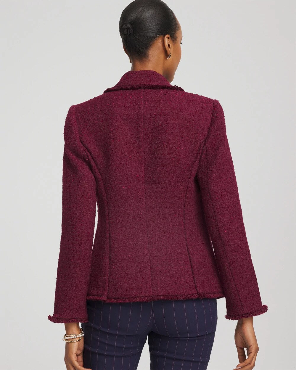 Chico's Tweed Fringe Blazer