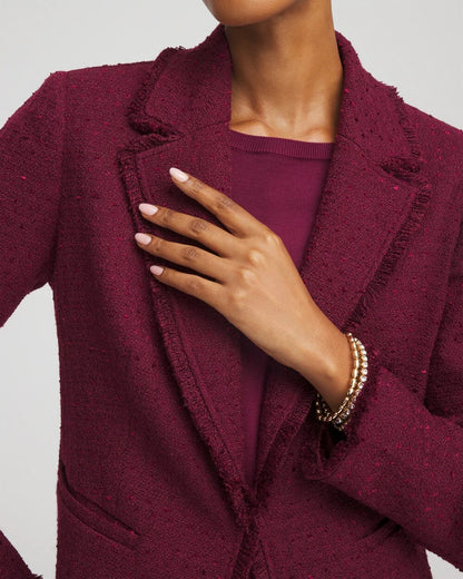 Chico's Tweed Fringe Blazer