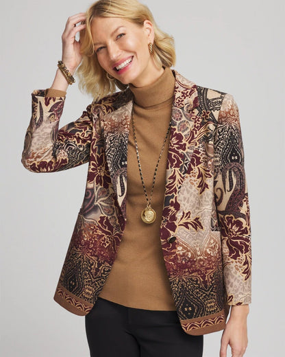 Chico's Artisanal Print Ponte Blazer