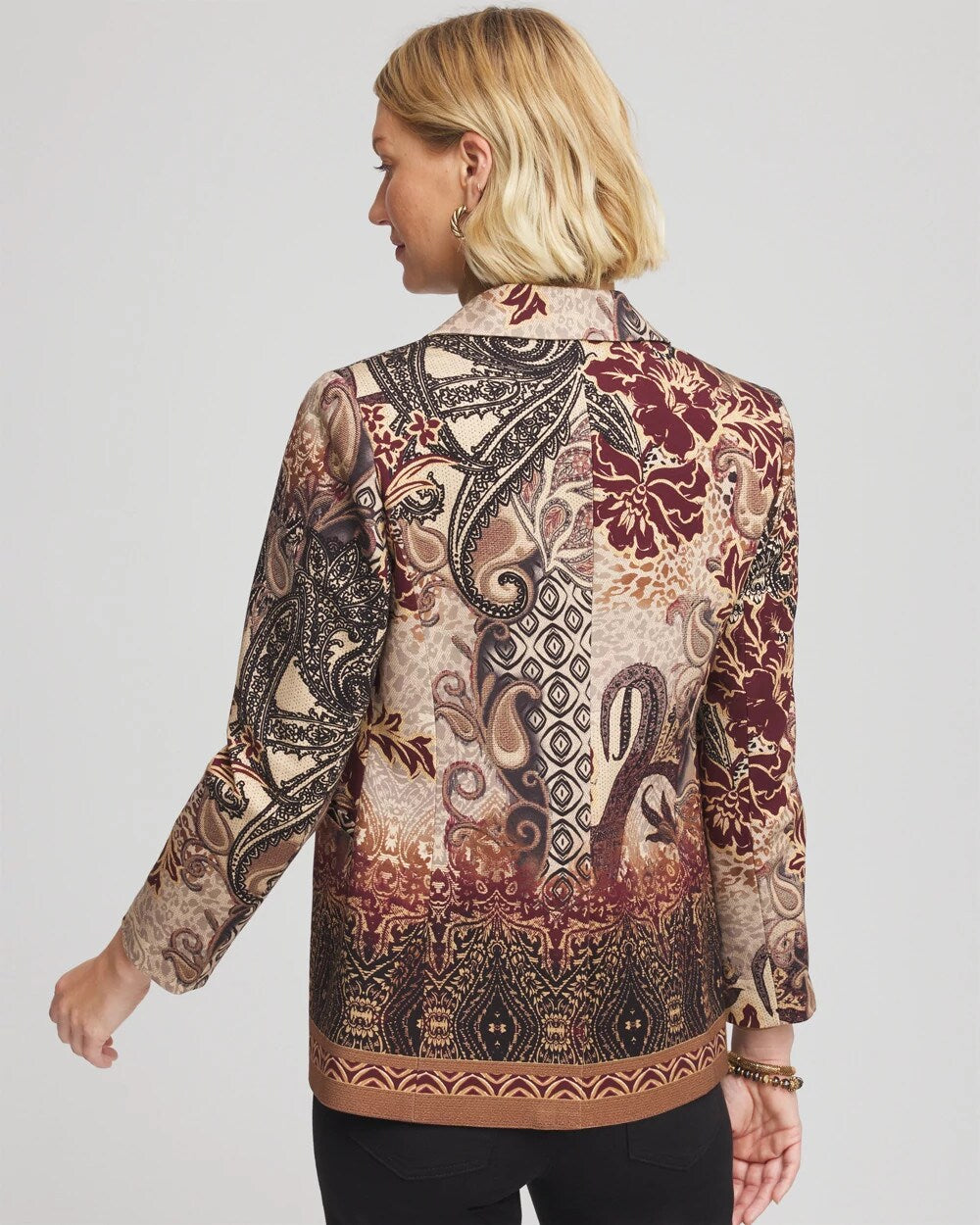 Chico's Artisanal Print Ponte Blazer