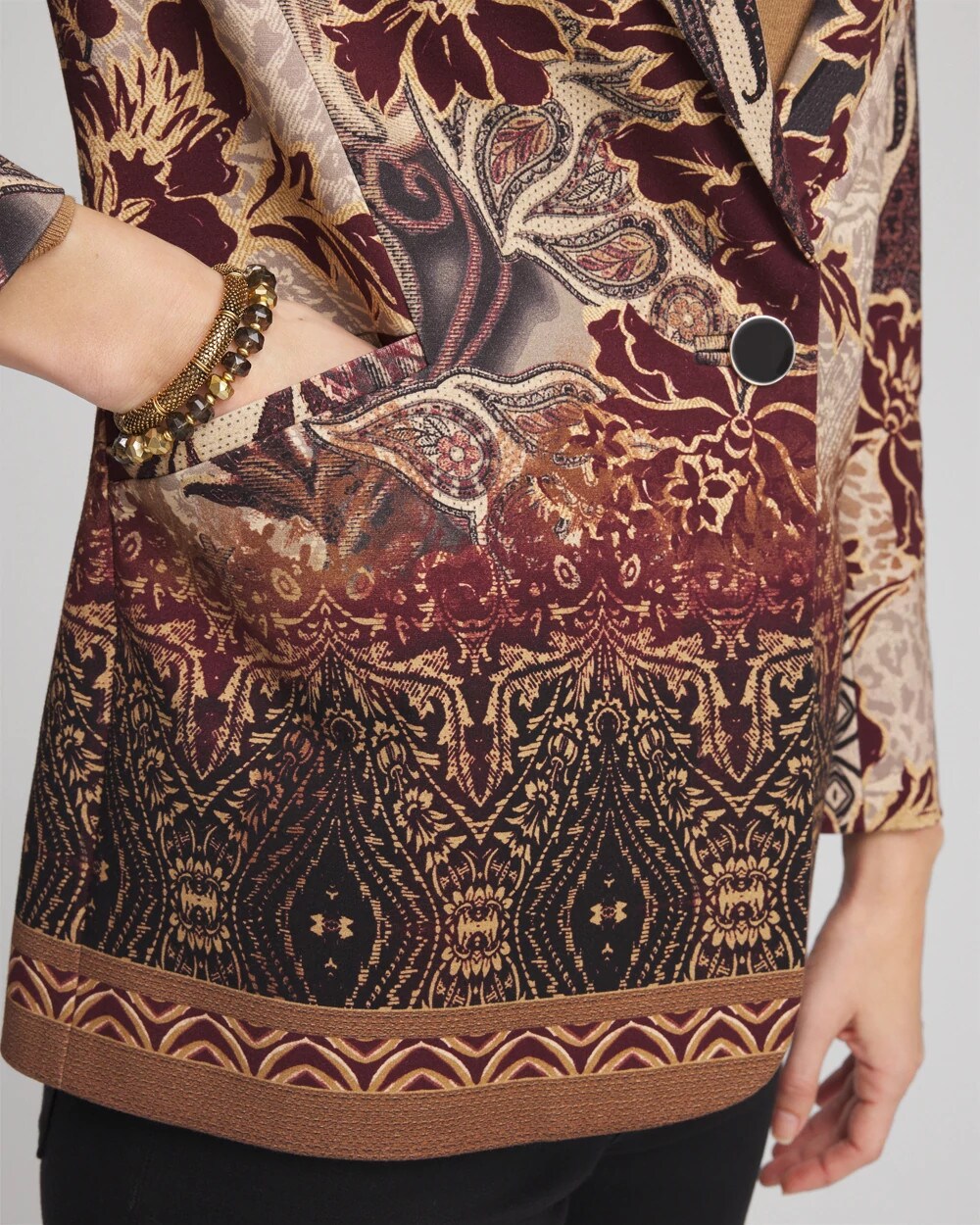 Chico's Artisanal Print Ponte Blazer