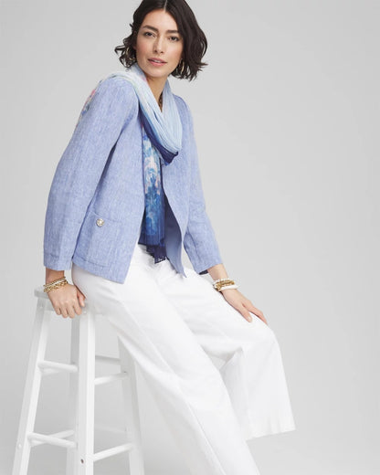 Chico's Collarless Linen Blazer