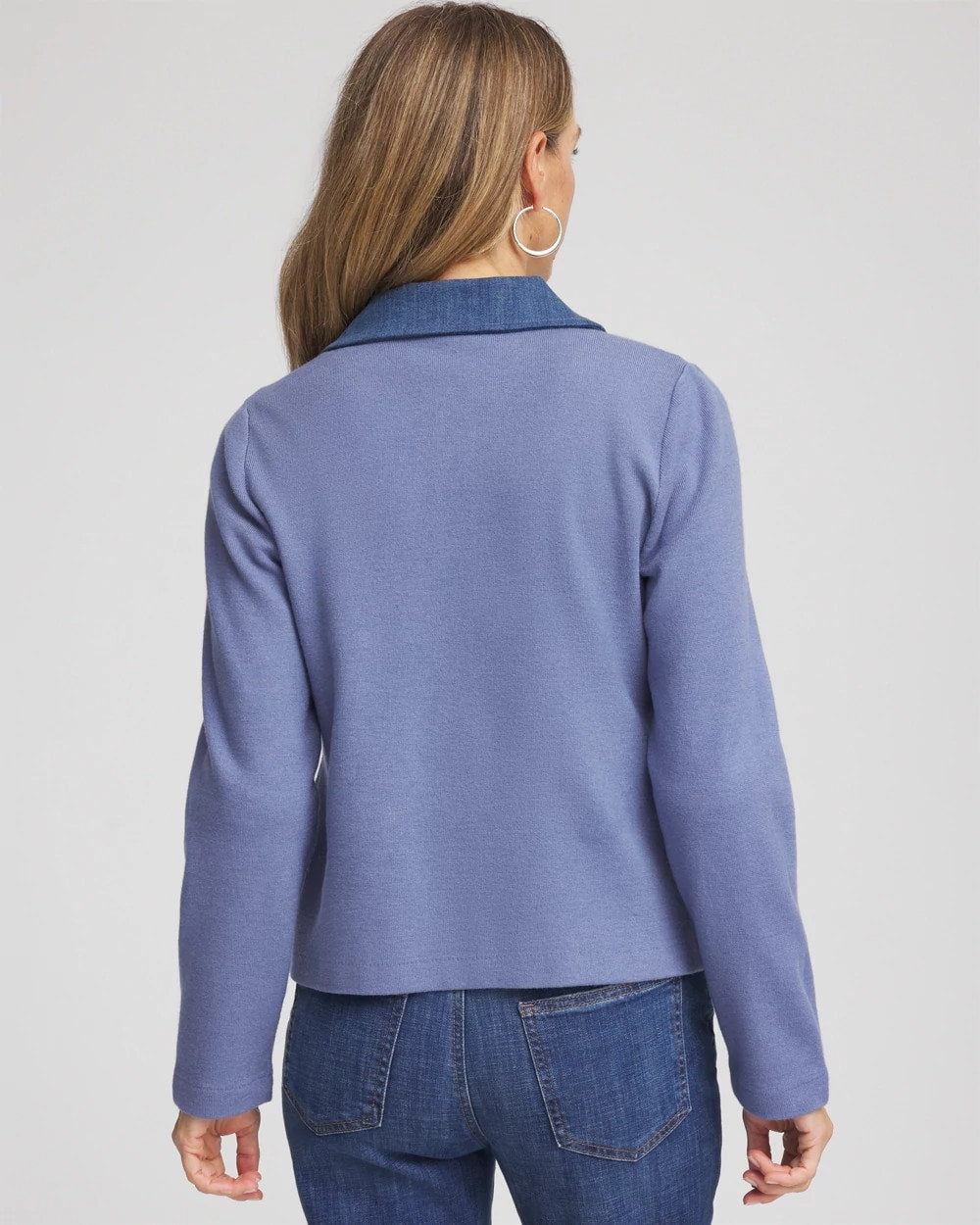 Chico's Denim Colorblock Marl Shirt Jacket