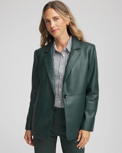 Chico's Faux Leather Blazer
