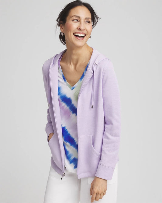 Chico's Zenergy® Beach Slub Zip-Front Hoodie