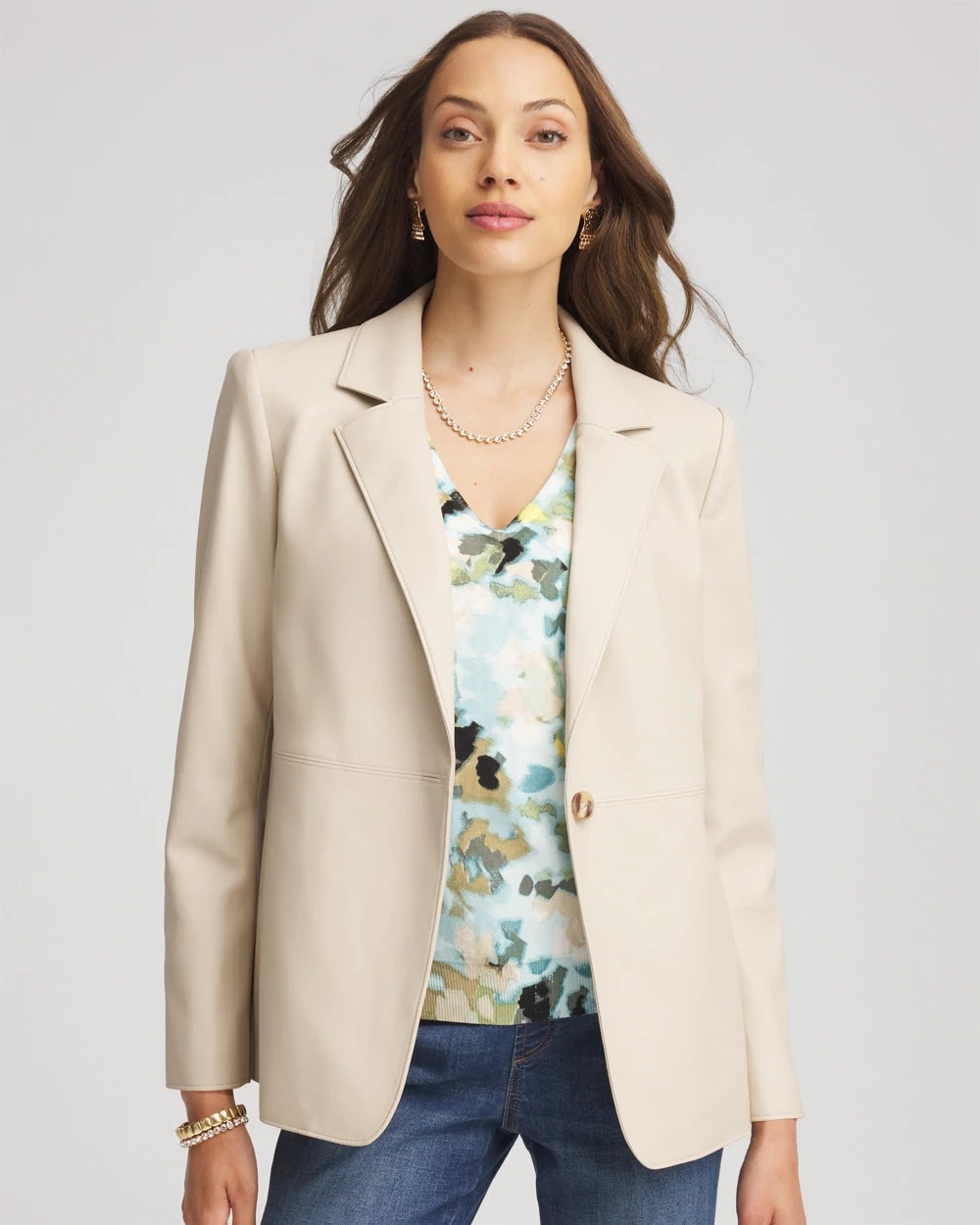 Chico's Faux Leather Blazer