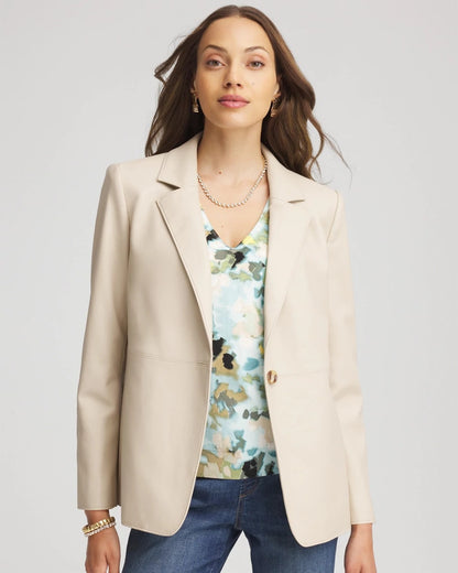 Chico's Faux Leather Blazer