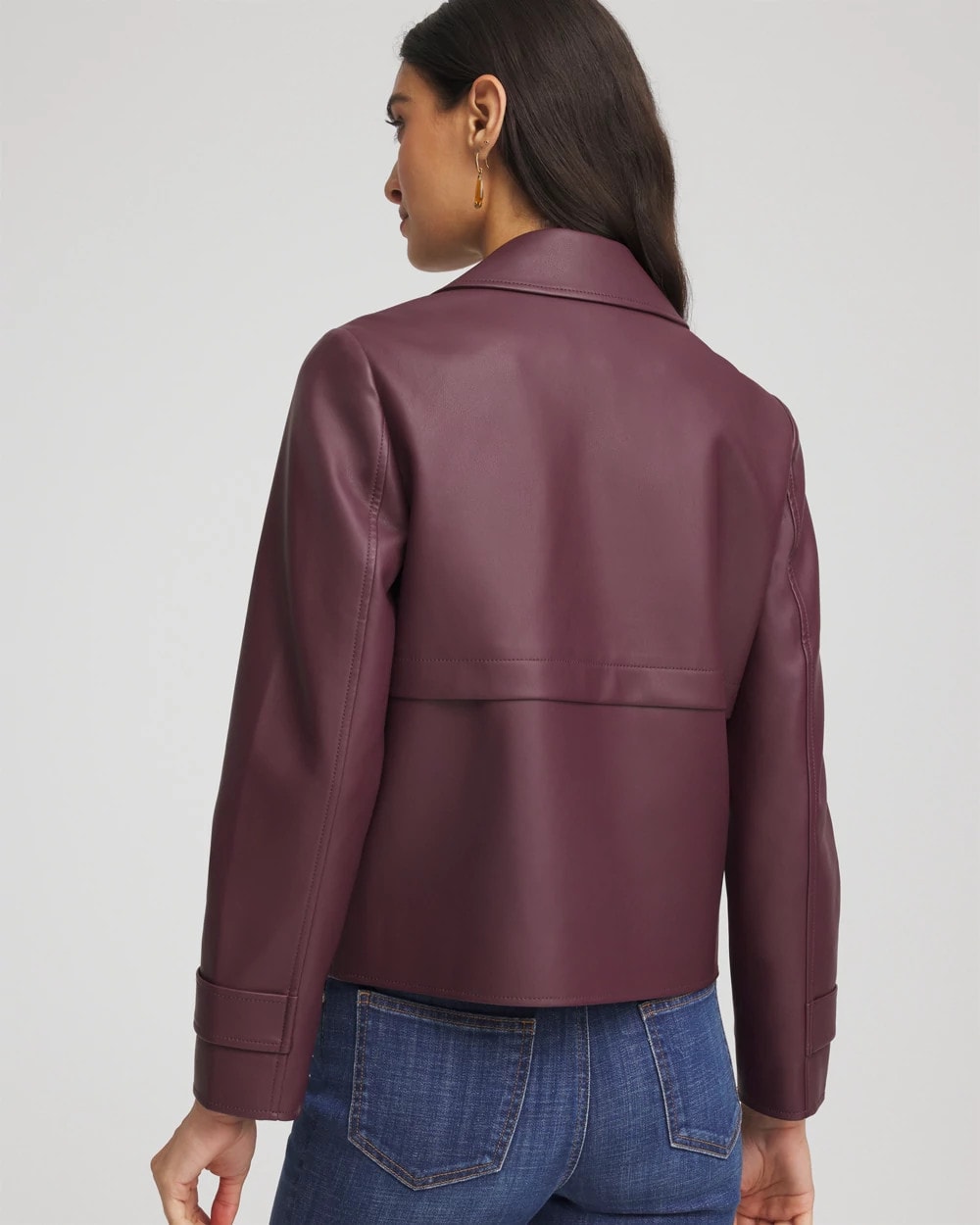 Chico's Faux Leather Trench Coat
